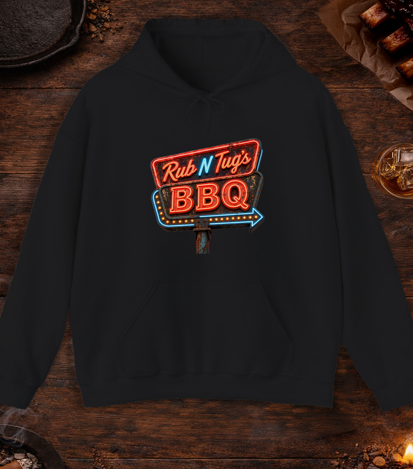 Rub N Tugs BBQ Hoodie - Black