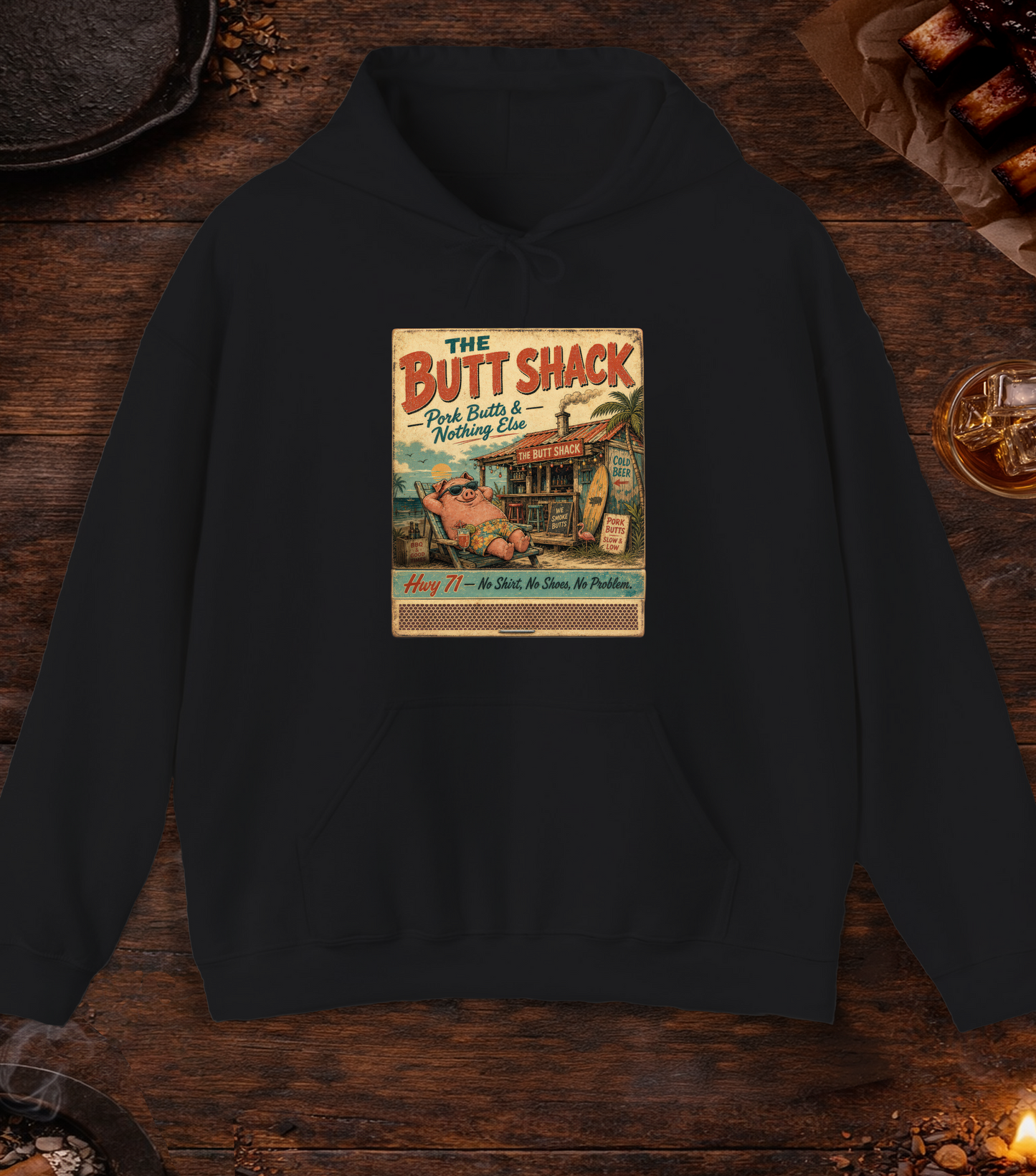 Butt Shack Matchbook Hoodie - Black