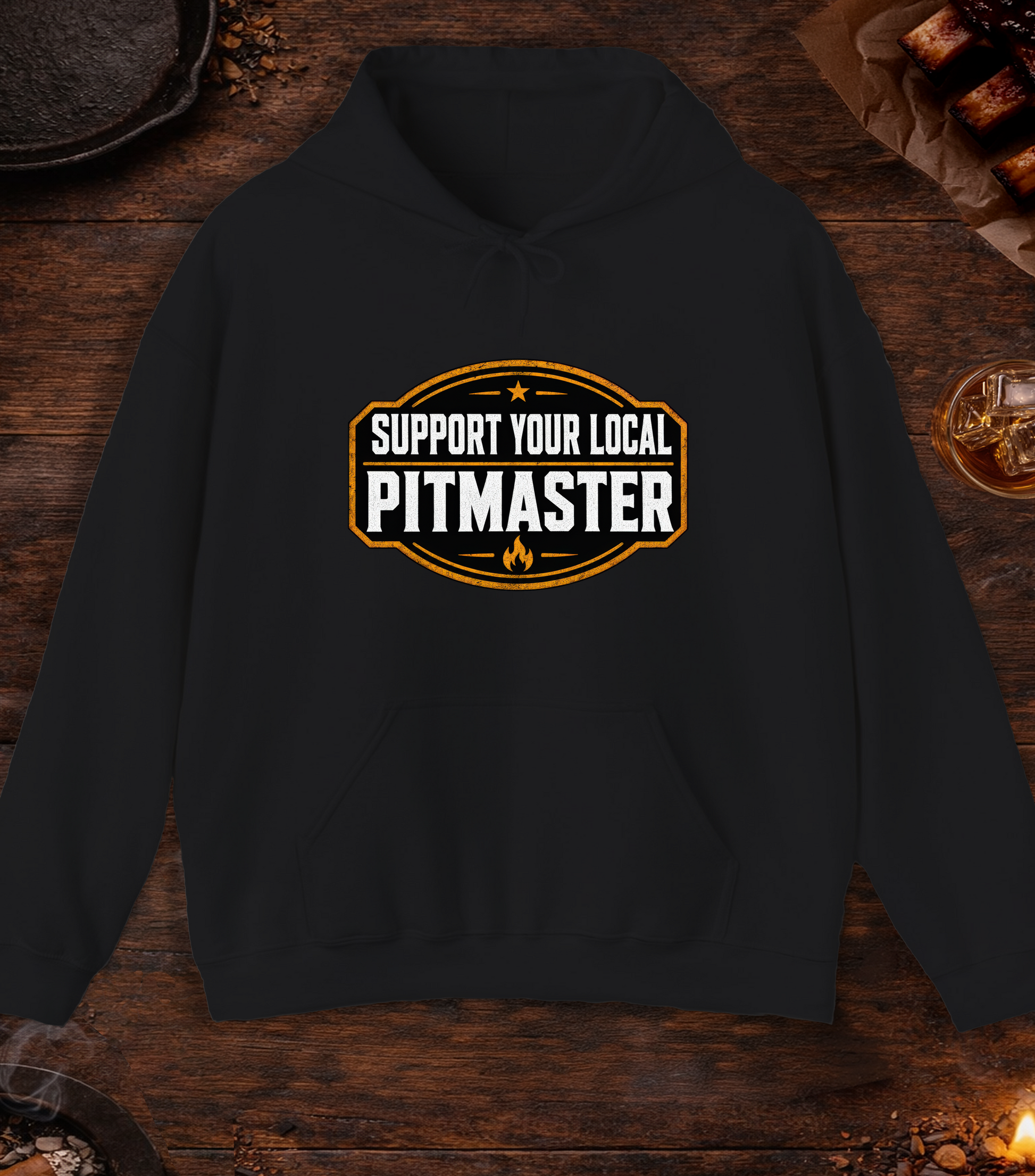 Support Your Pitmaster Hoodie - Black