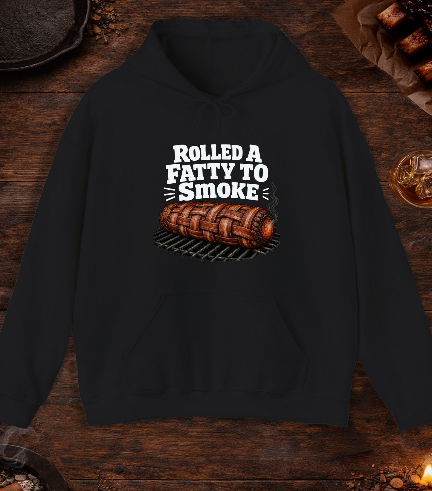 Rolled A Fatty Hoodie - Black