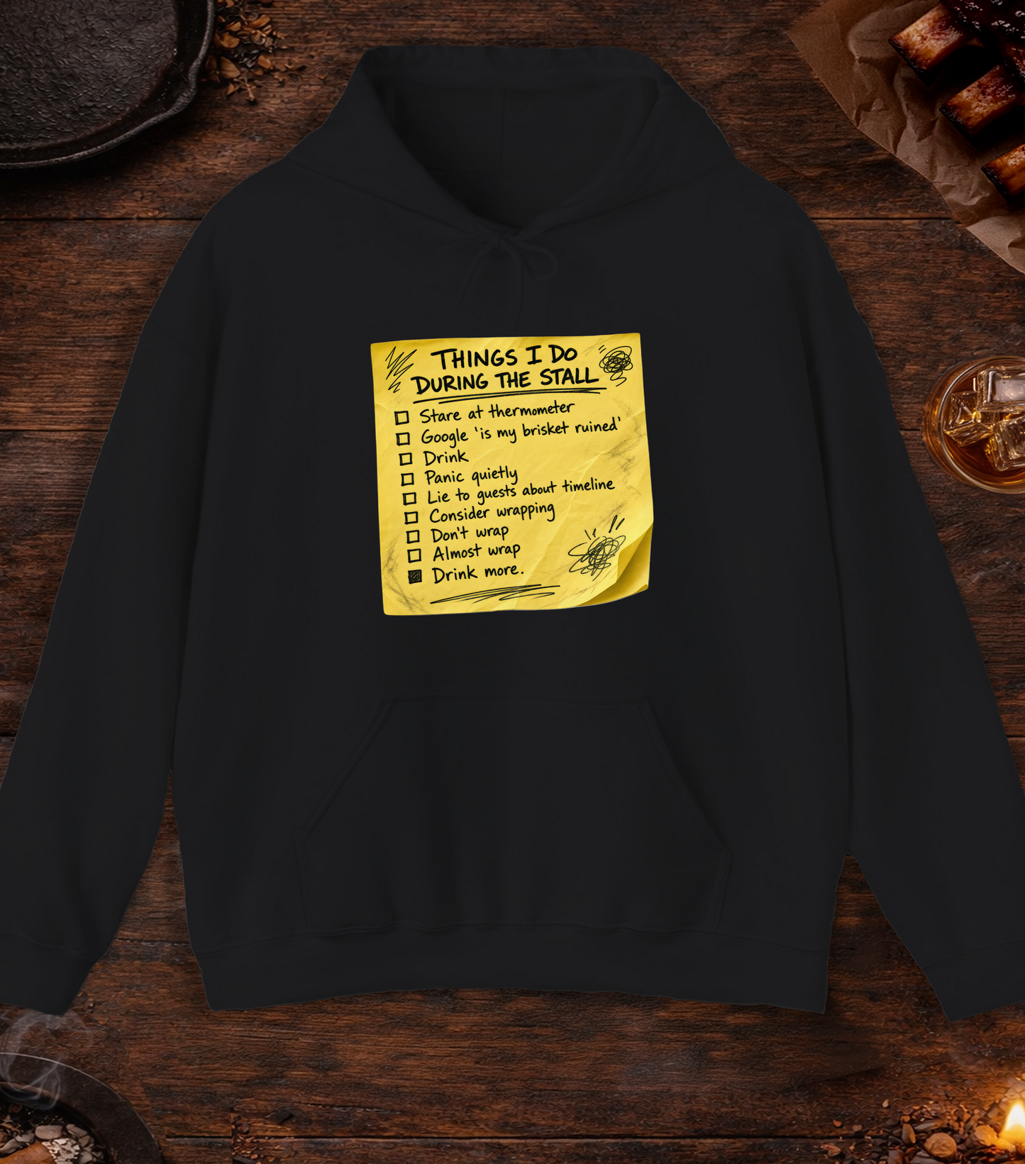 Things I Do During Stall Hoodie - Black