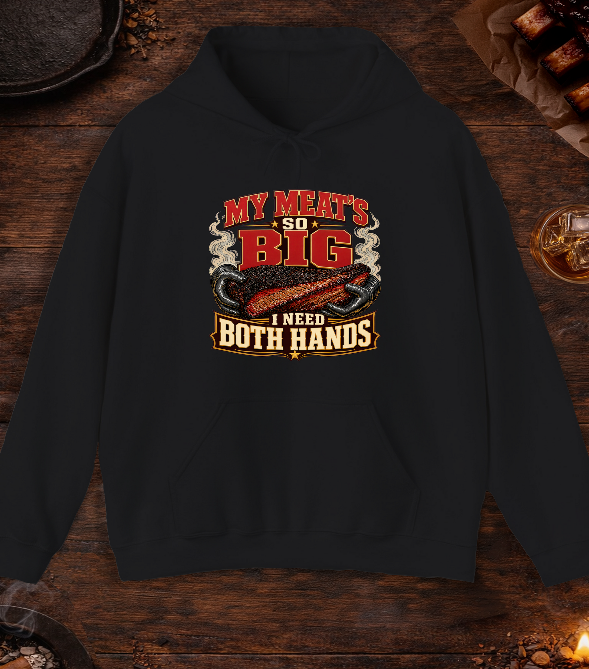 Meats So Big Hoodie - Black