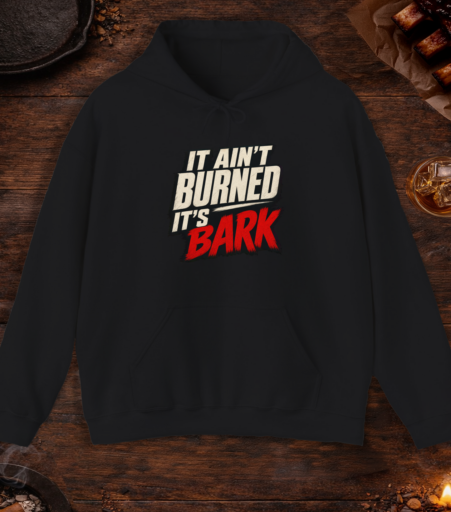Not Burned Bark Hoodie - Black