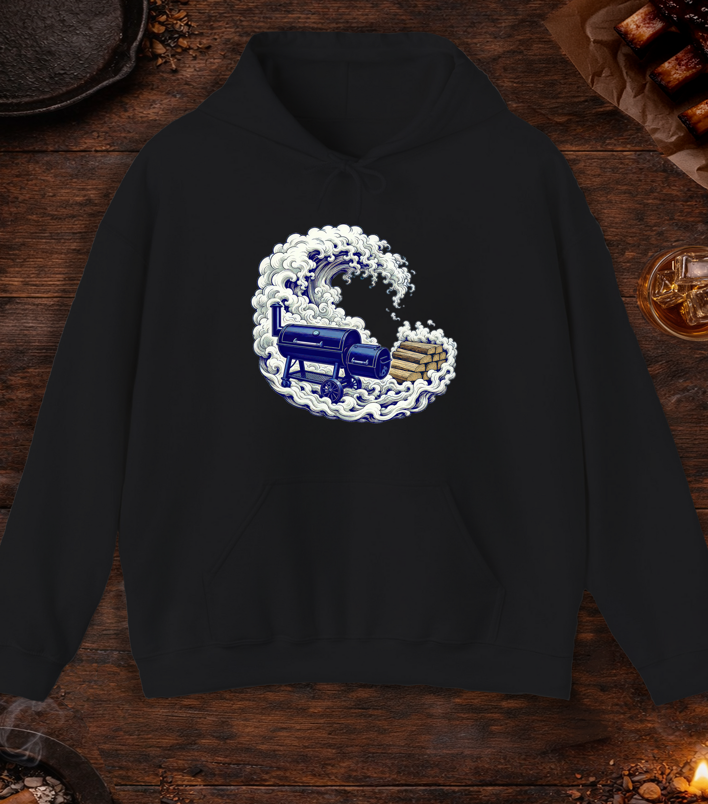 Smoke Wave Hoodie - Black