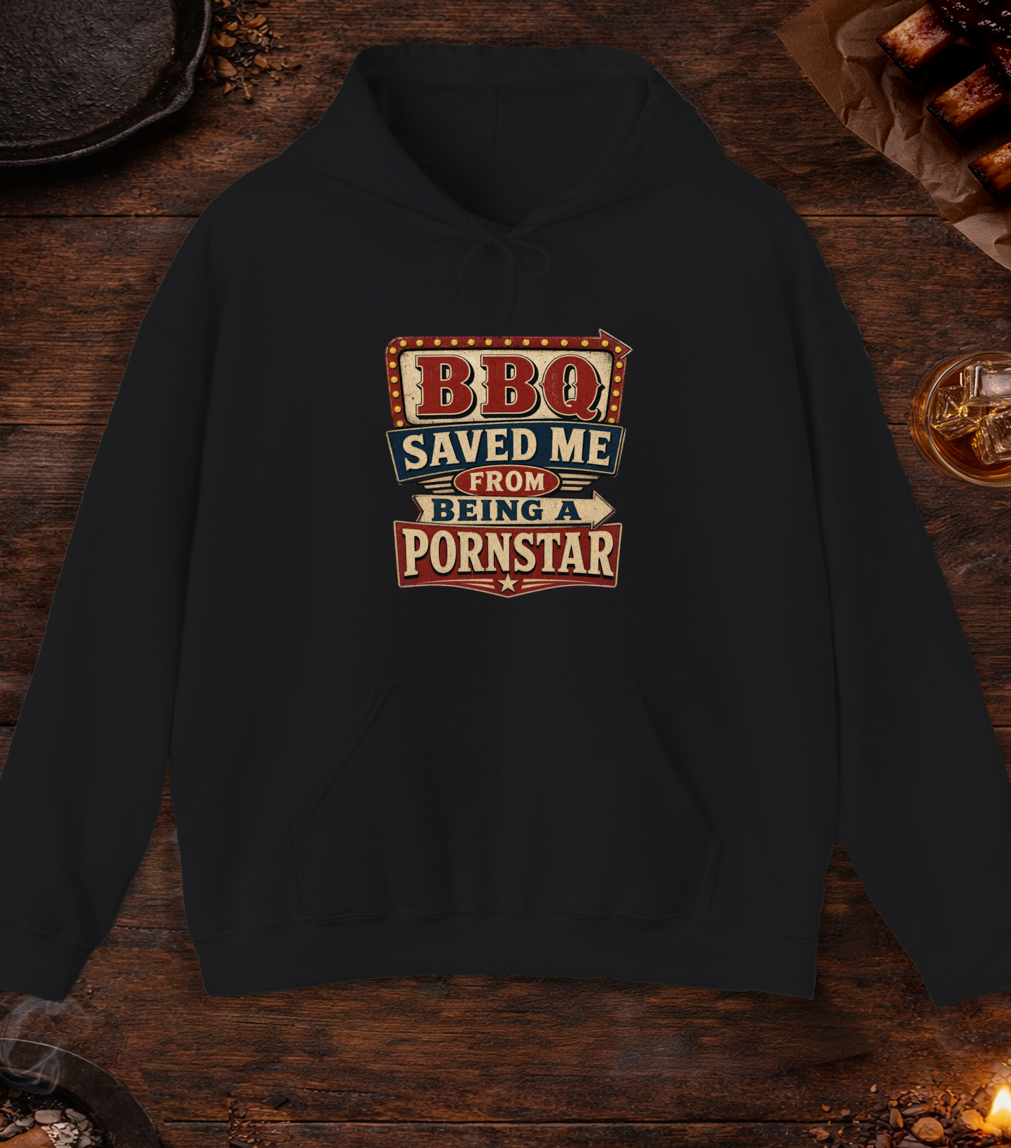 BBQ Saved Me Hoodie - Black