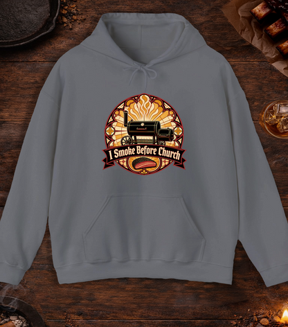I Smoke Before Church Hoodie - Charcoal