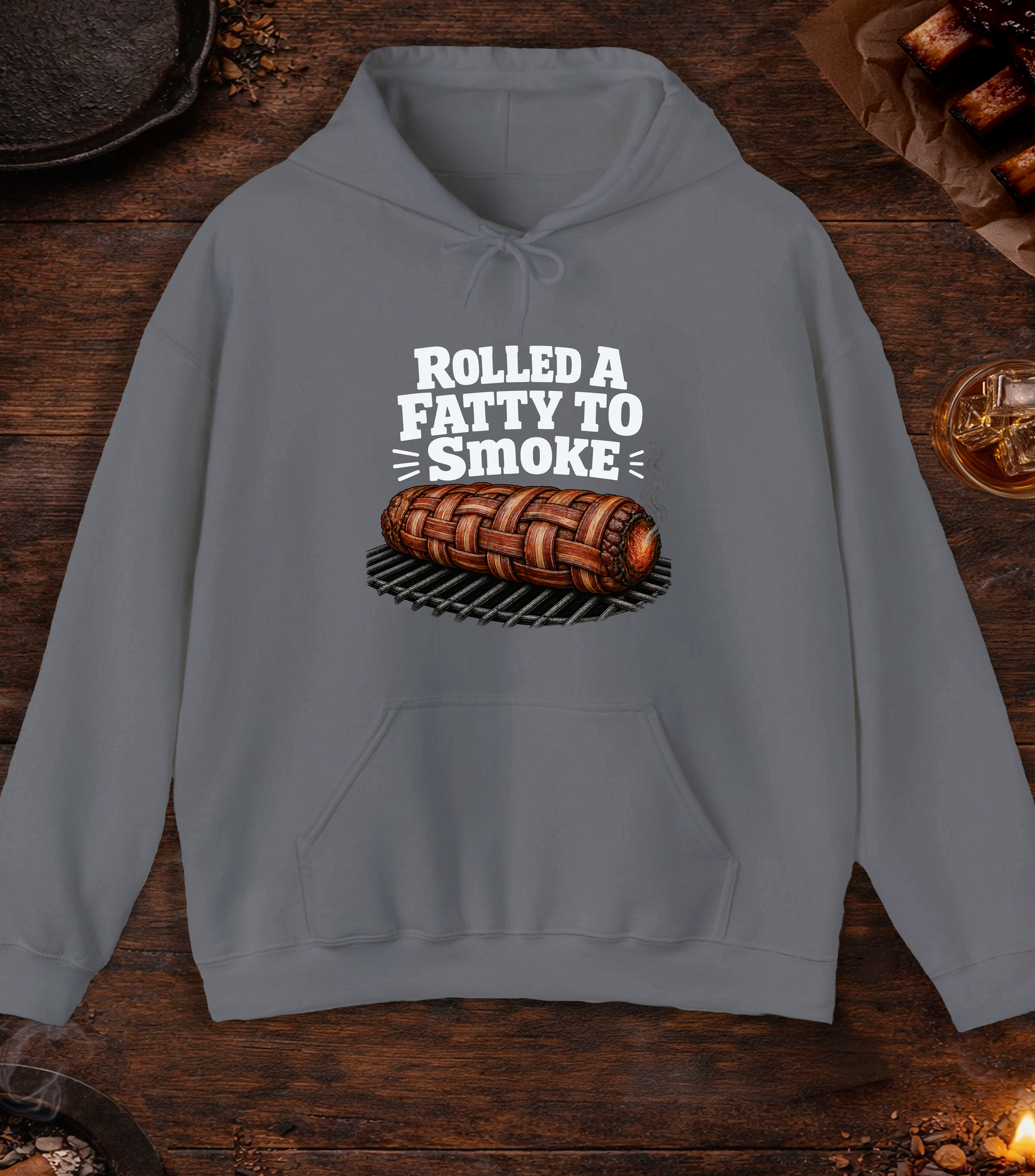 Rolled A Fatty Hoodie - Charcoal