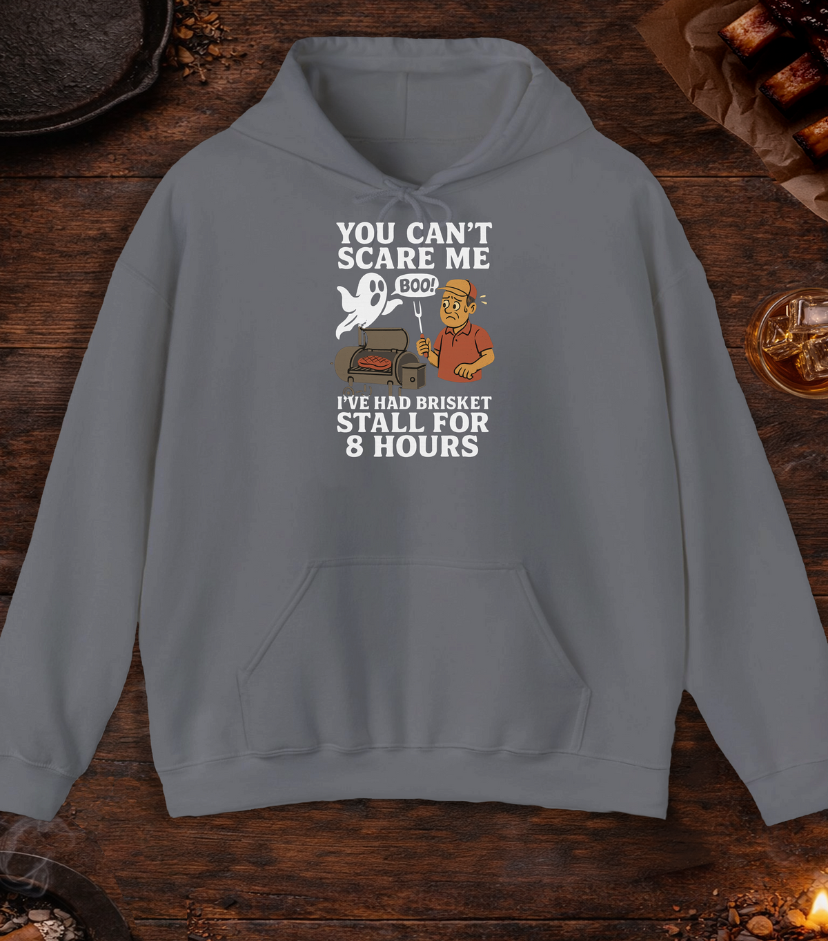 Can't Scare Me Hoodie - Charcoal