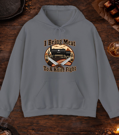 I Bring Meat To A Knife Fight Hoodie - Charcoal