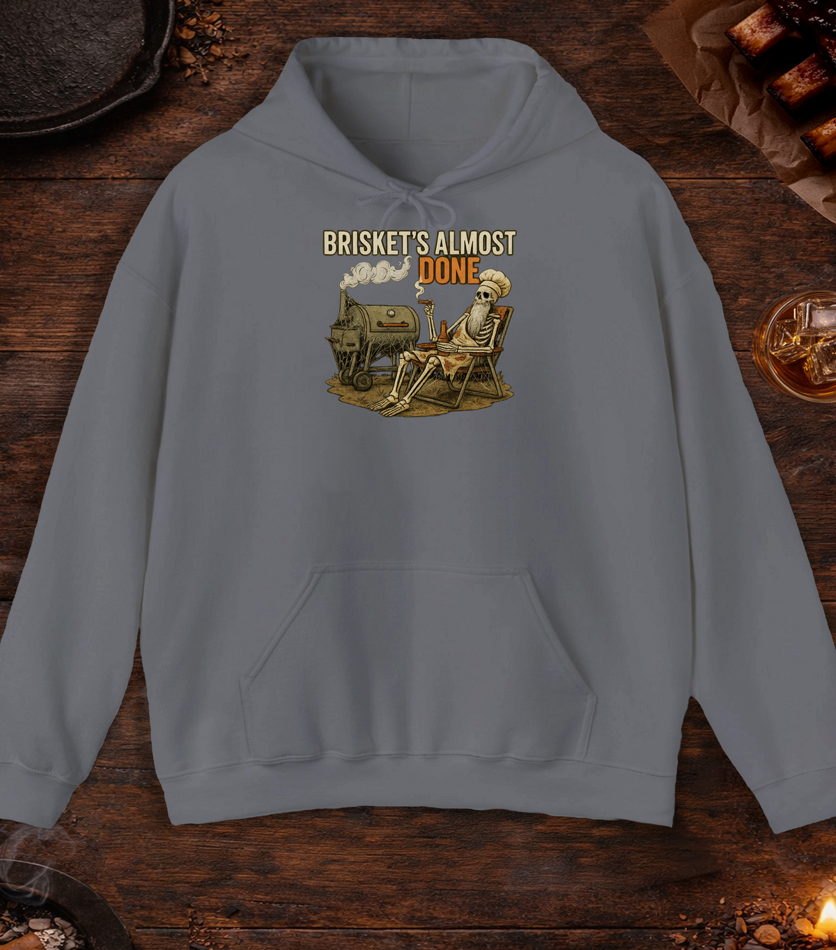 Briskets Almost Done Hoodie - Charcoal