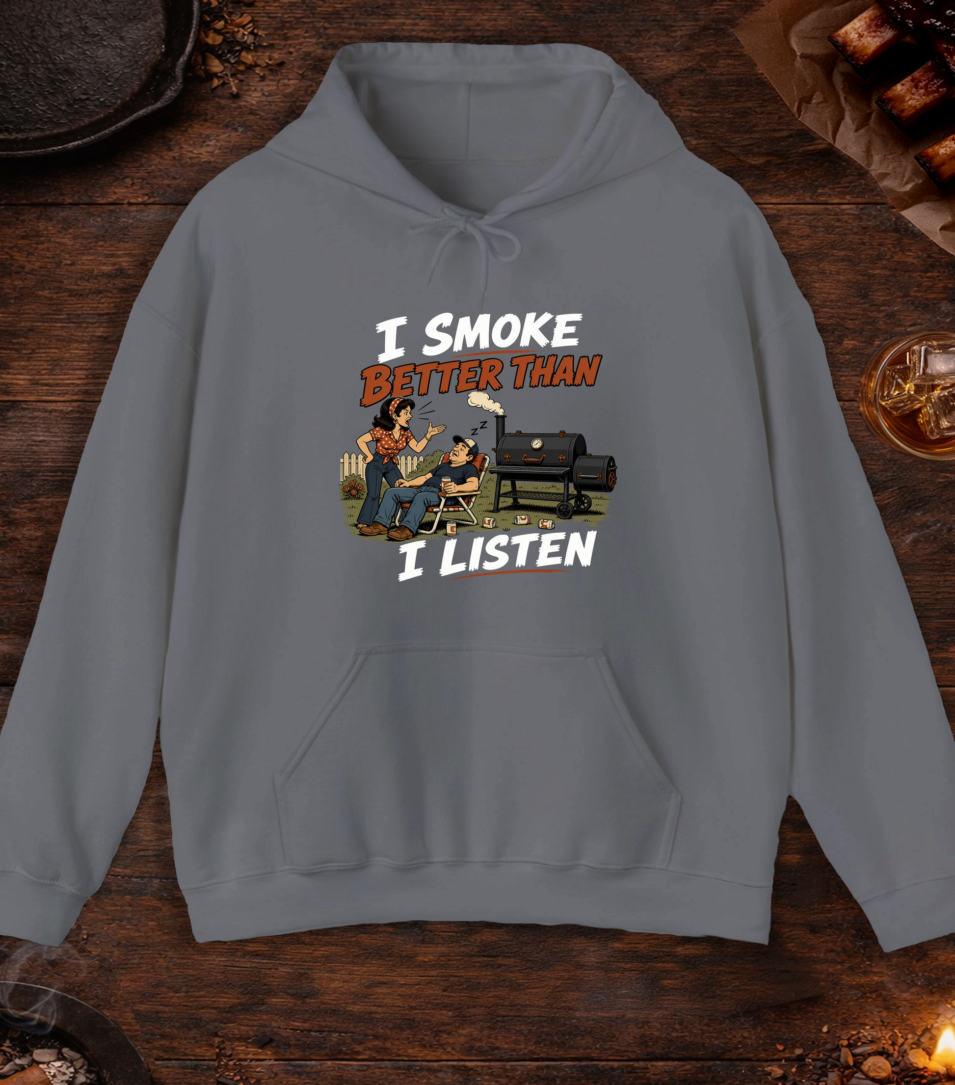 I Smoke Better Than I Listen Hoodie - Charcoal