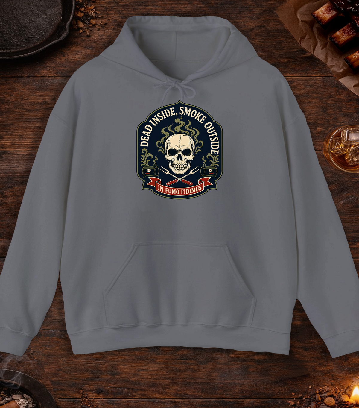 Dead Inside Hoodie - Charcoal