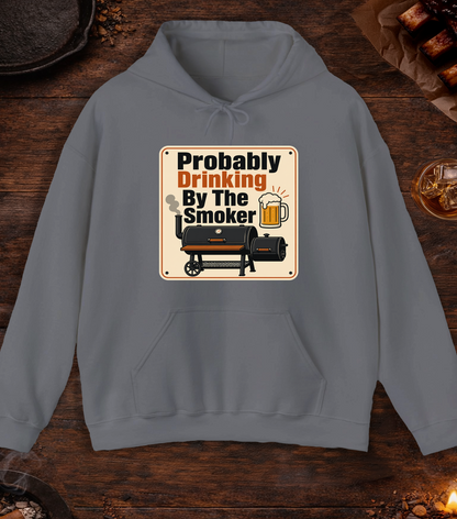 Drinking By Smoker Hoodie - Charcoal