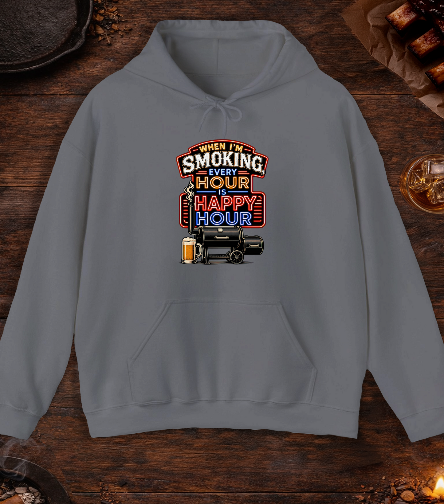 Smoking Happy Hour Hoodie - Charcoal