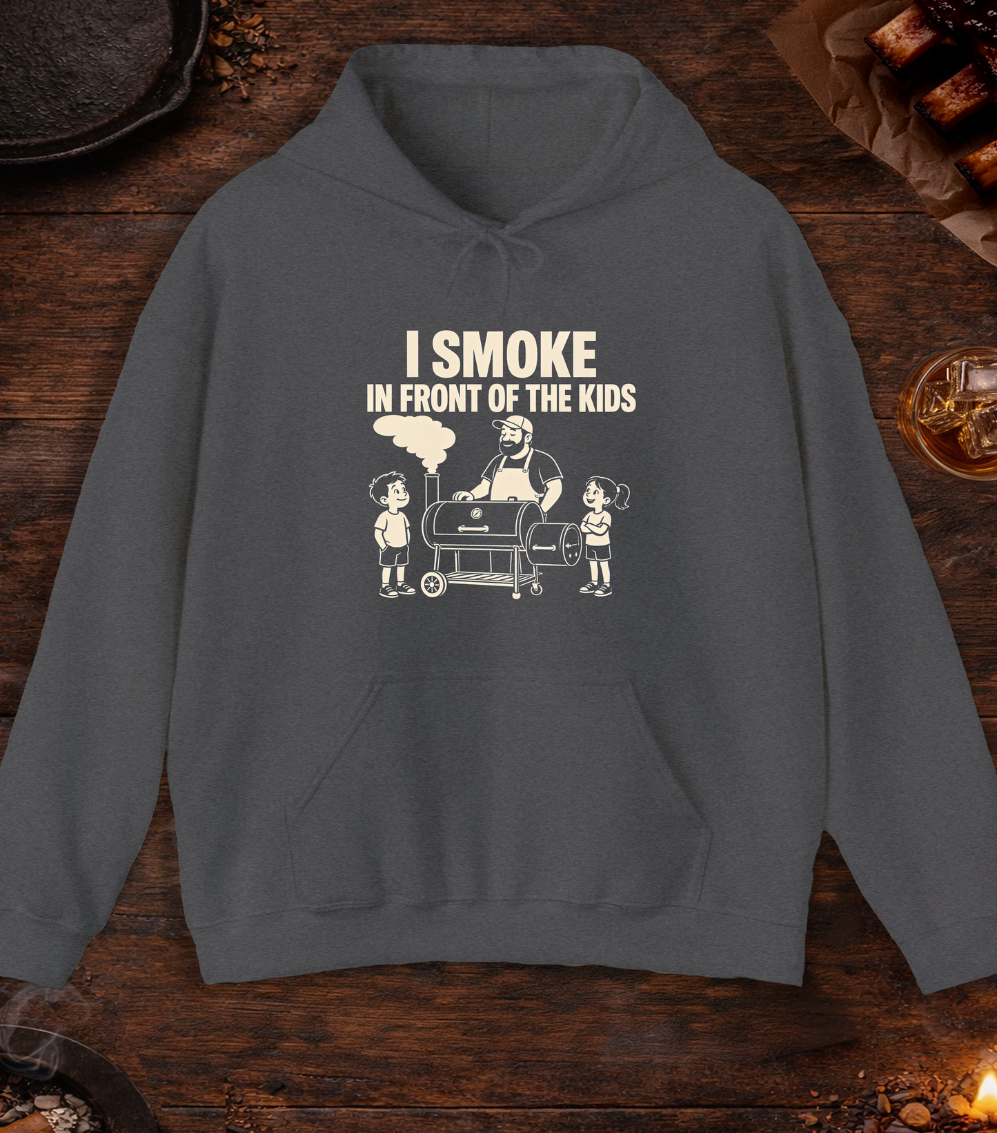 Smoke Kids Hoodie - Dark Heather
