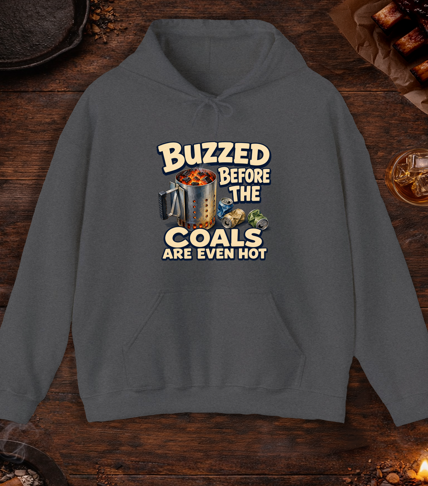 Buzzed Before Hoodie - Dark Heather