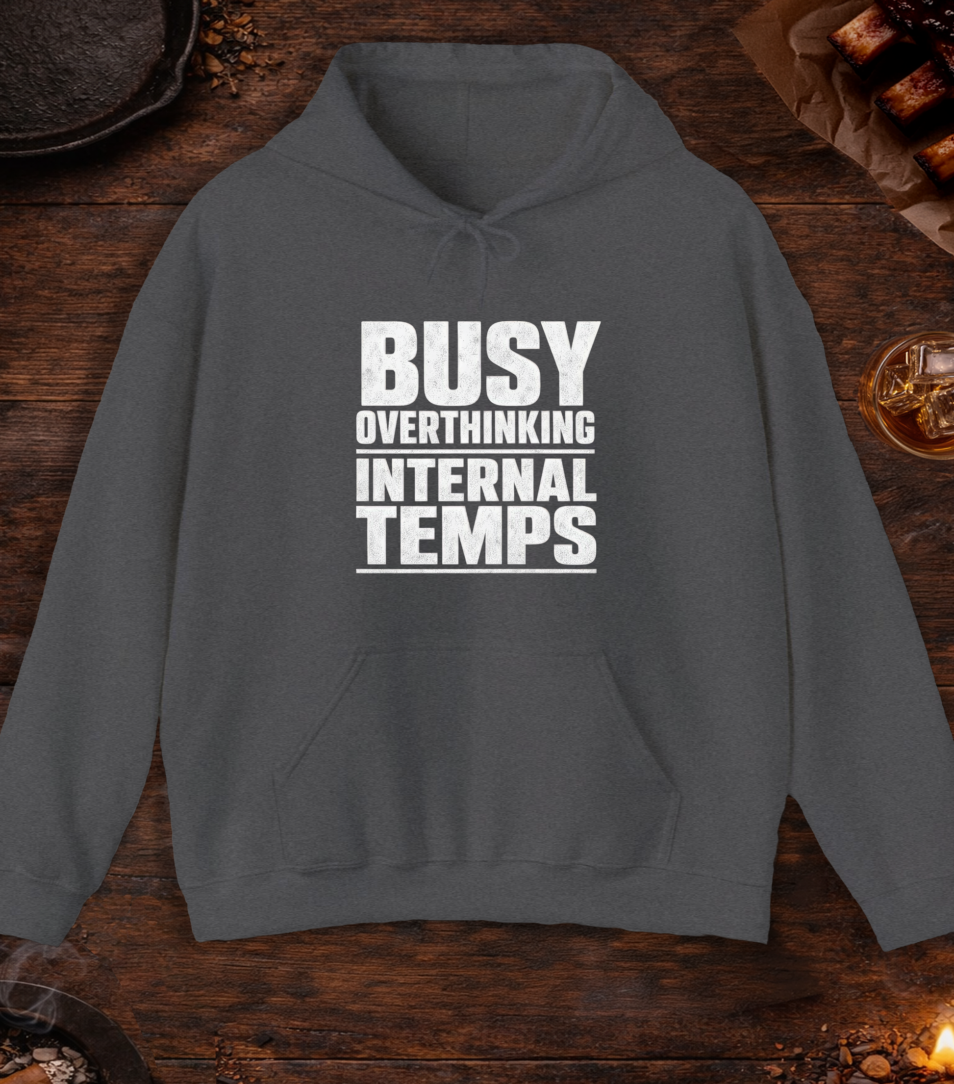 Busy Overthinking Hoodie - Dark Heather