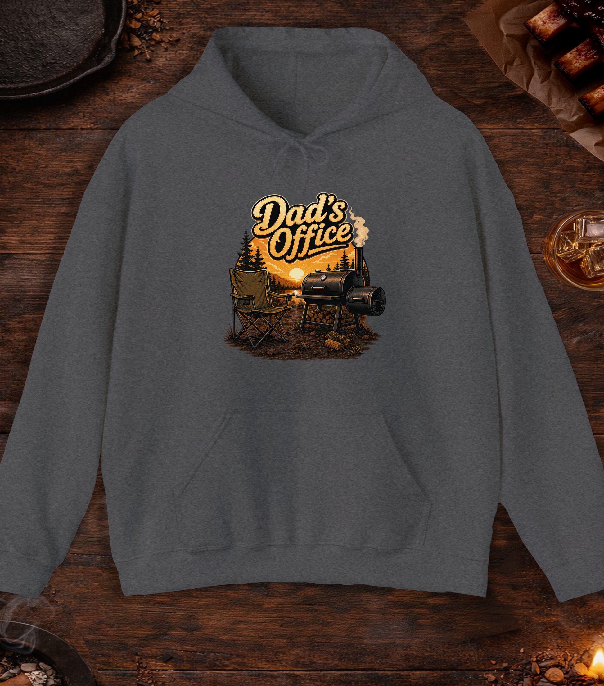 Dad's Office Hoodie - Dark Heather