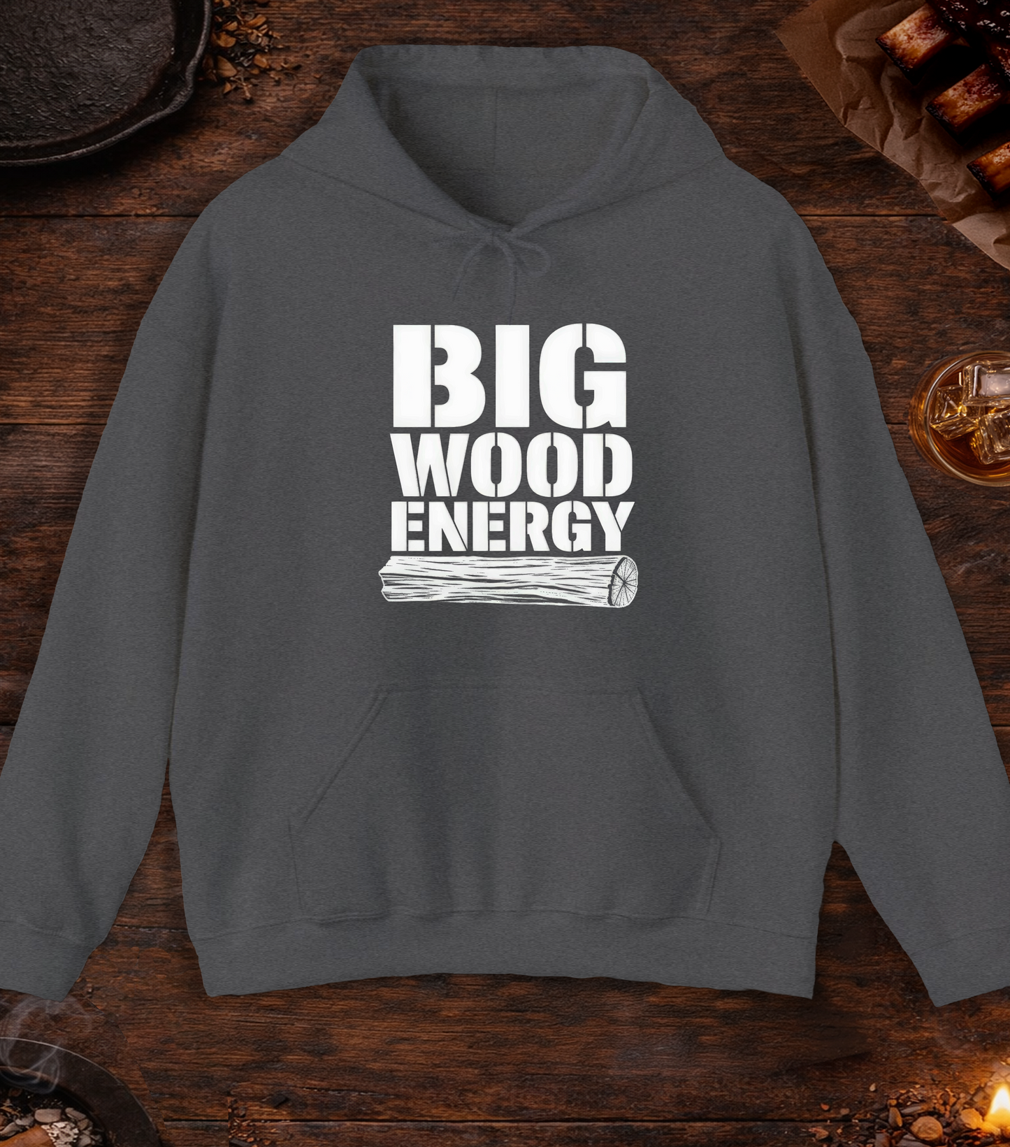 Big Wood Energy Hoodie - Dark Heather