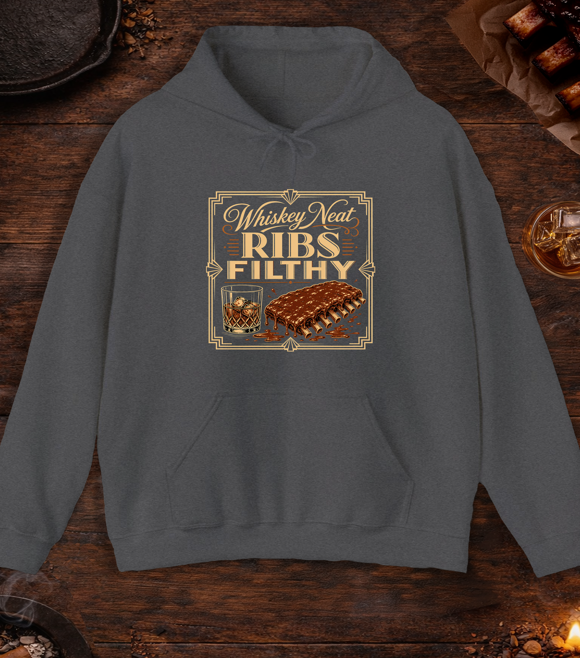 Ribs Filthy Hoodie - Dark Heather