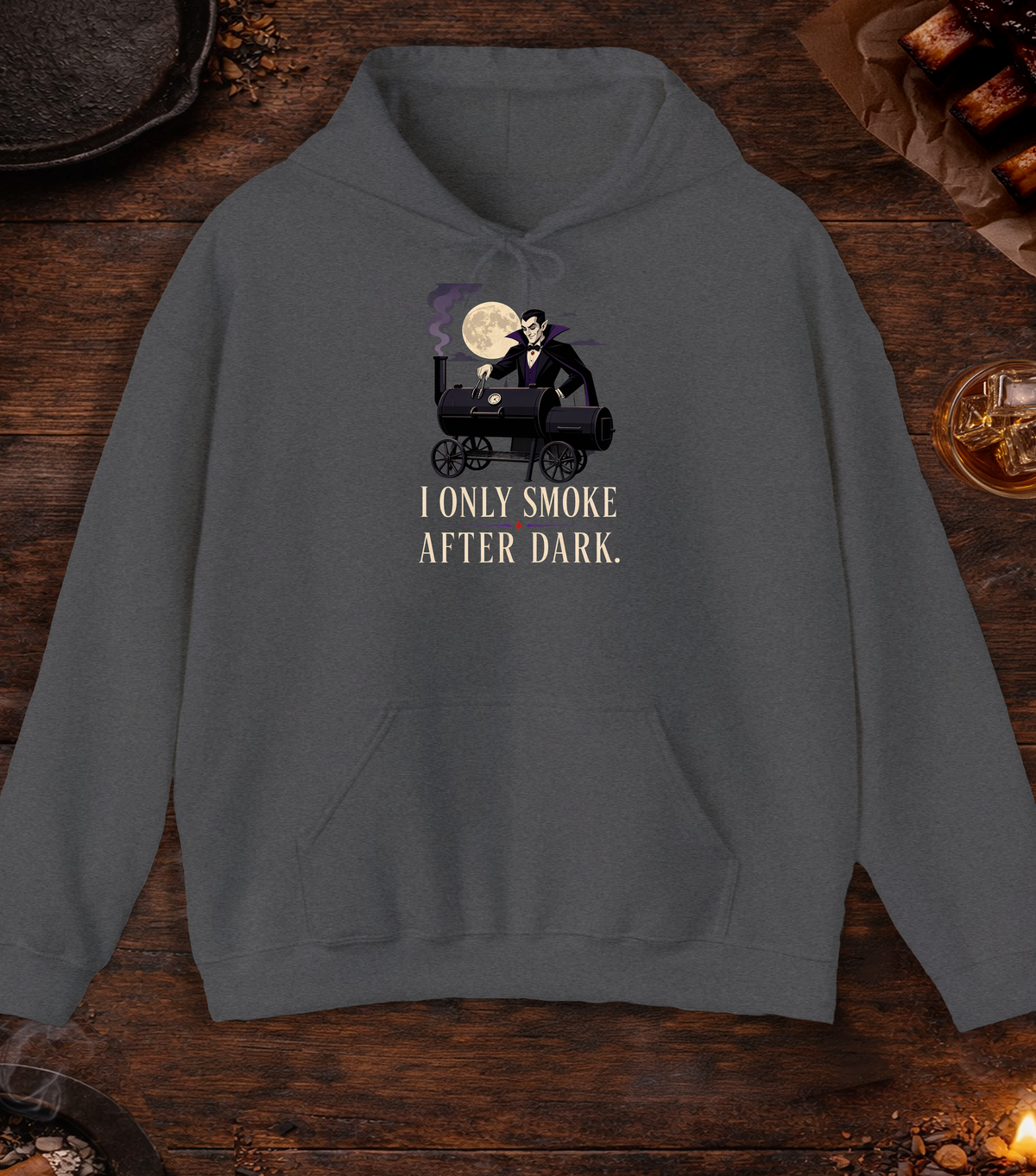 Smoke After Dark Hoodie - Dark Heather