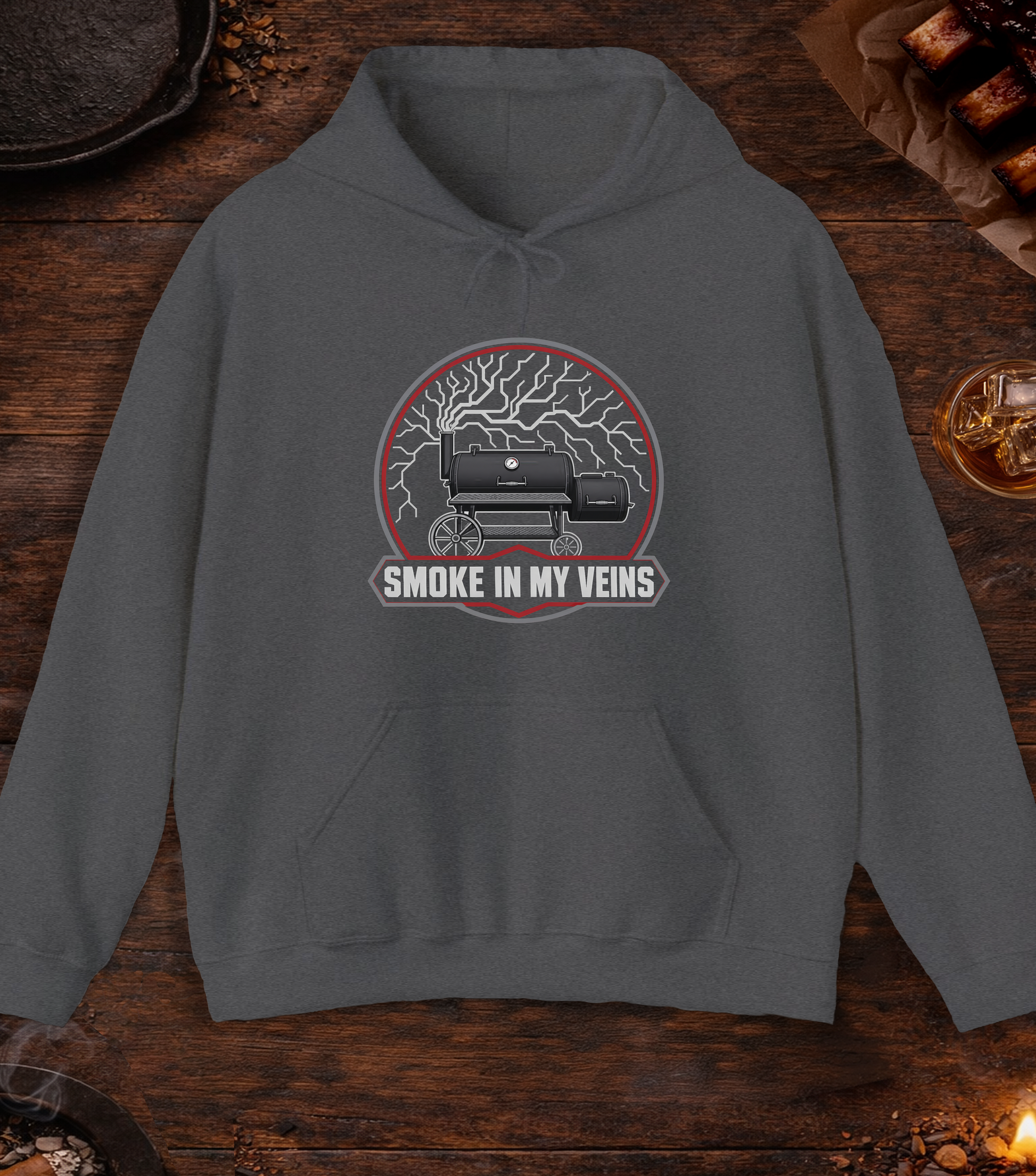 Smoke in My Veins Hoodie - Dark Heather