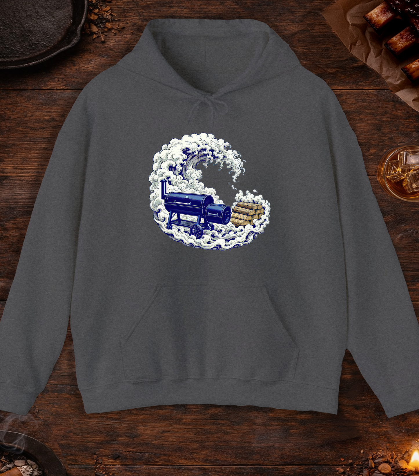 Smoke Wave Hoodie - Dark Heather