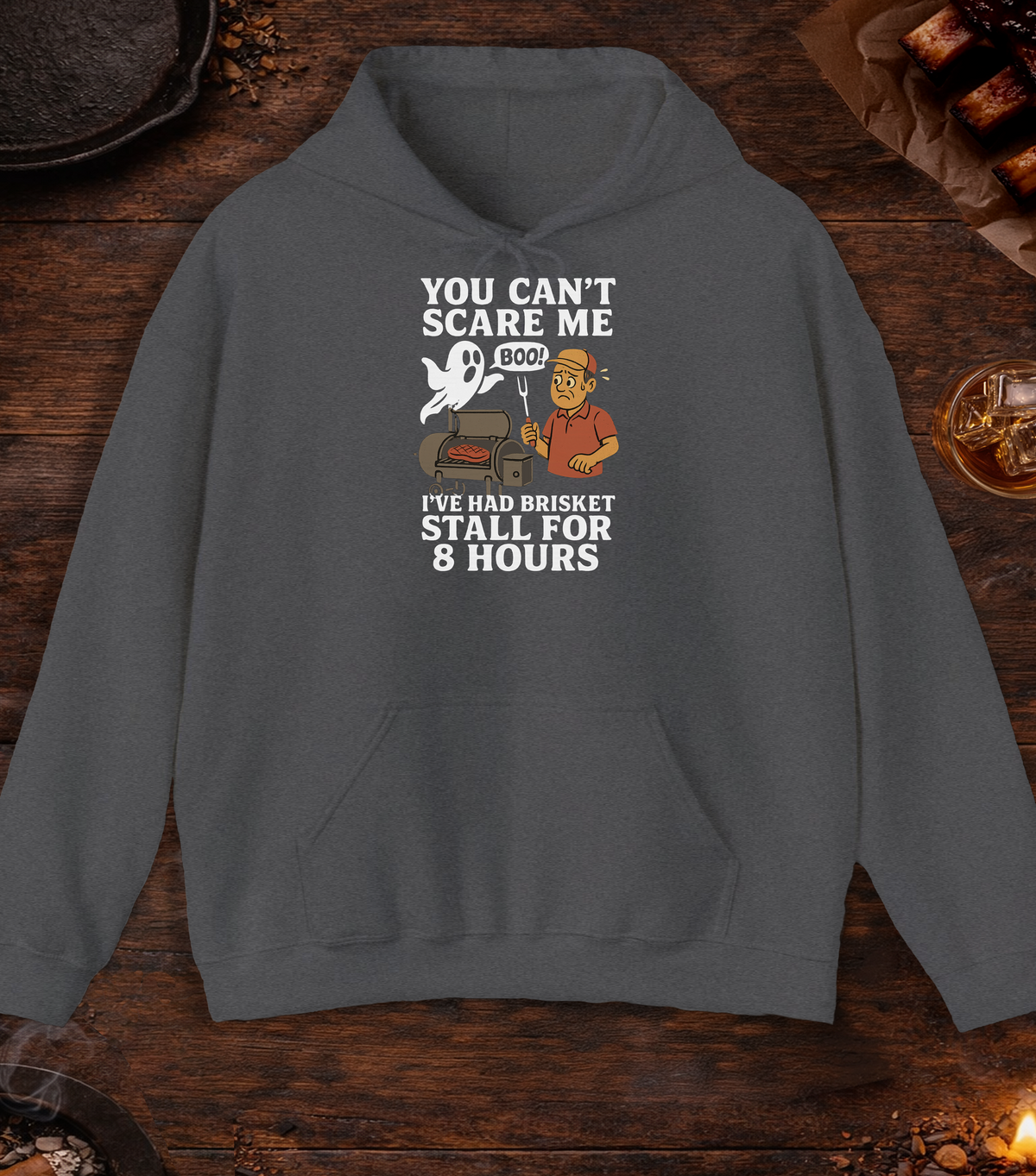 Can't Scare Me Hoodie - Dark Heather