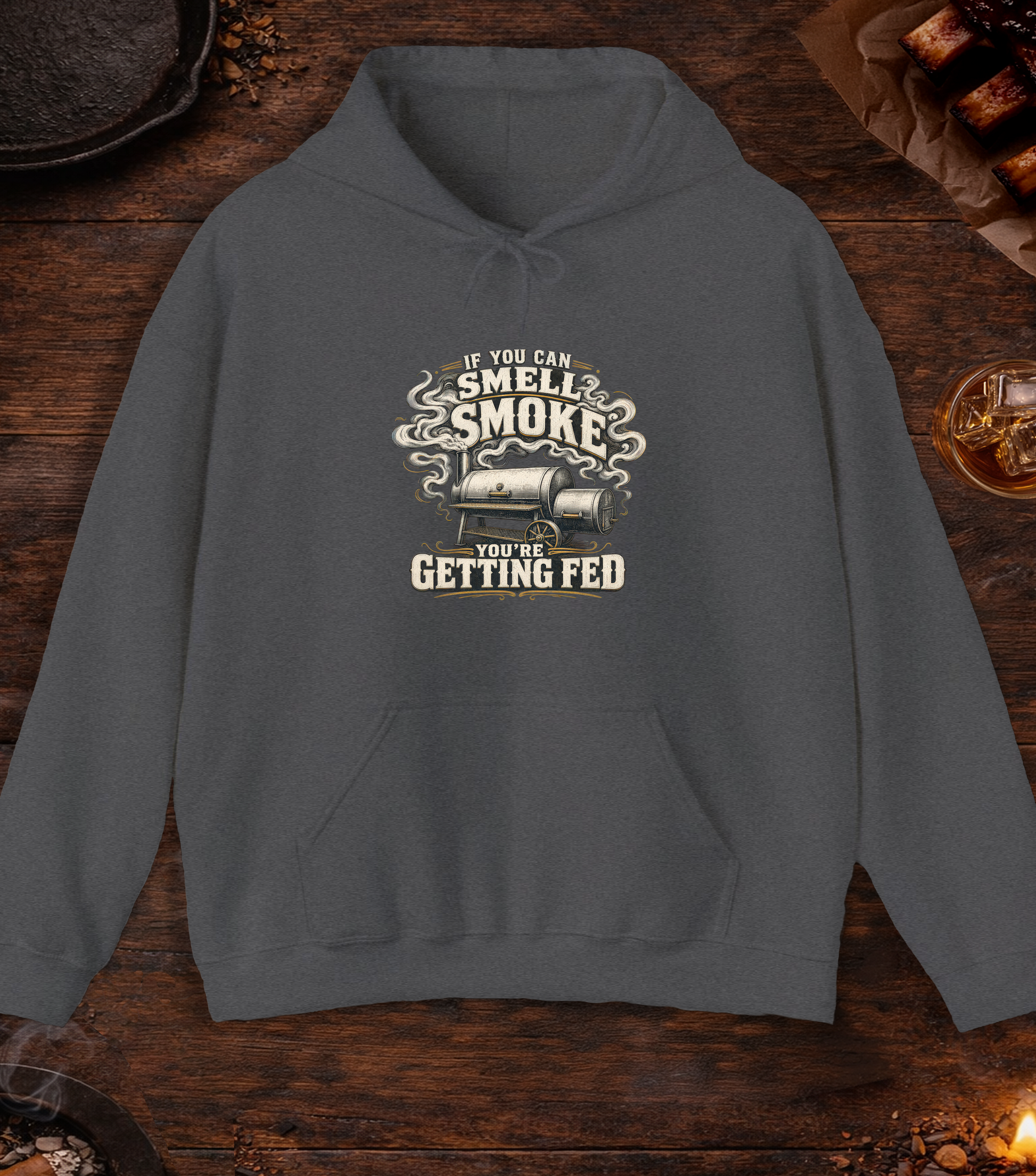 If You Smell Smoke Hoodie - Dark Heather