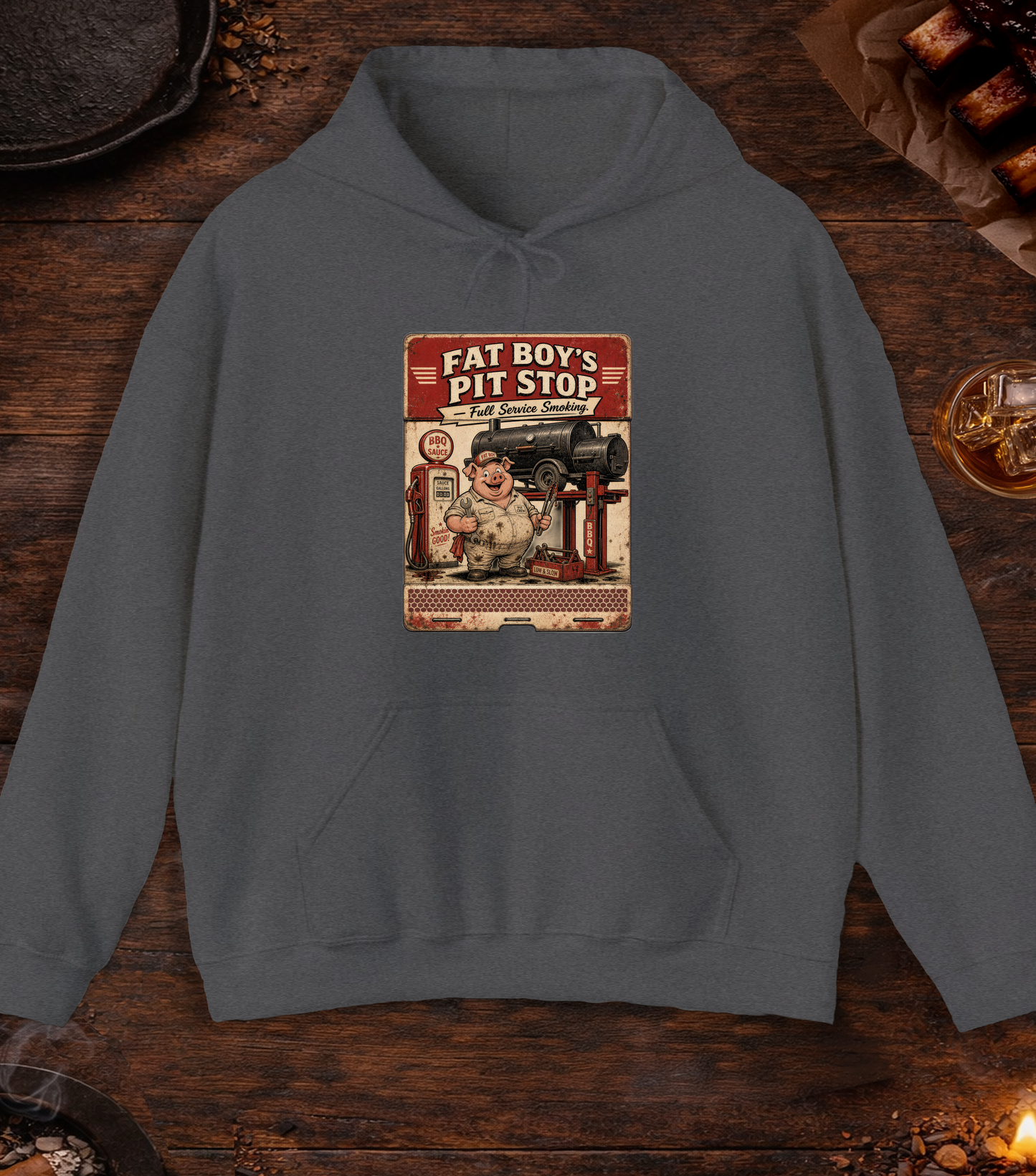 Fat Boy's Matchbook Hoodie - Dark Heather
