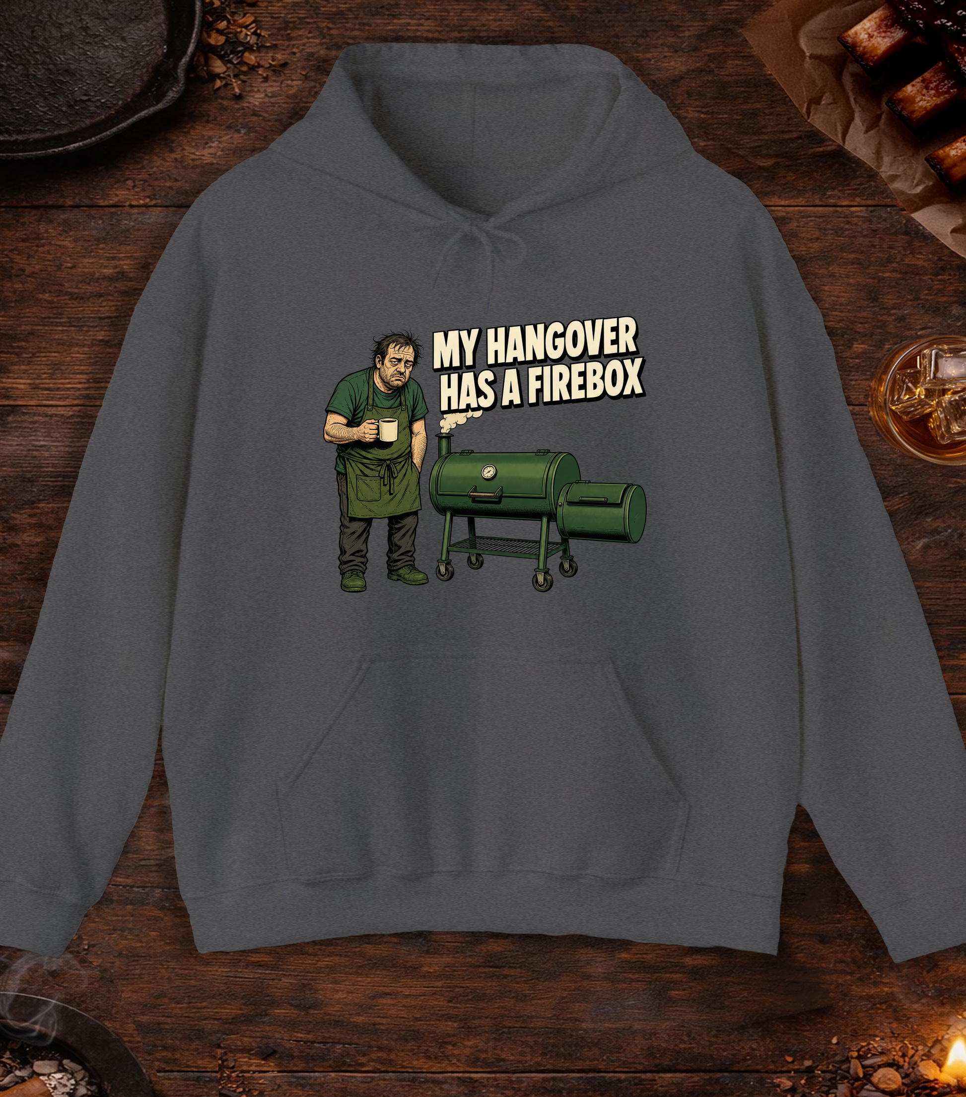 Hangover Firebox Hoodie - Dark Heather