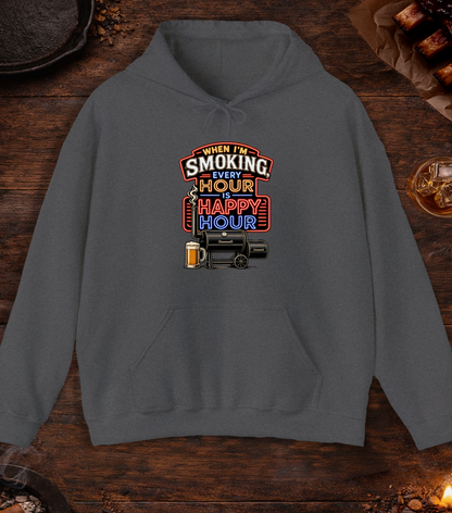 Smoking Happy Hour Hoodie - Dark Heather