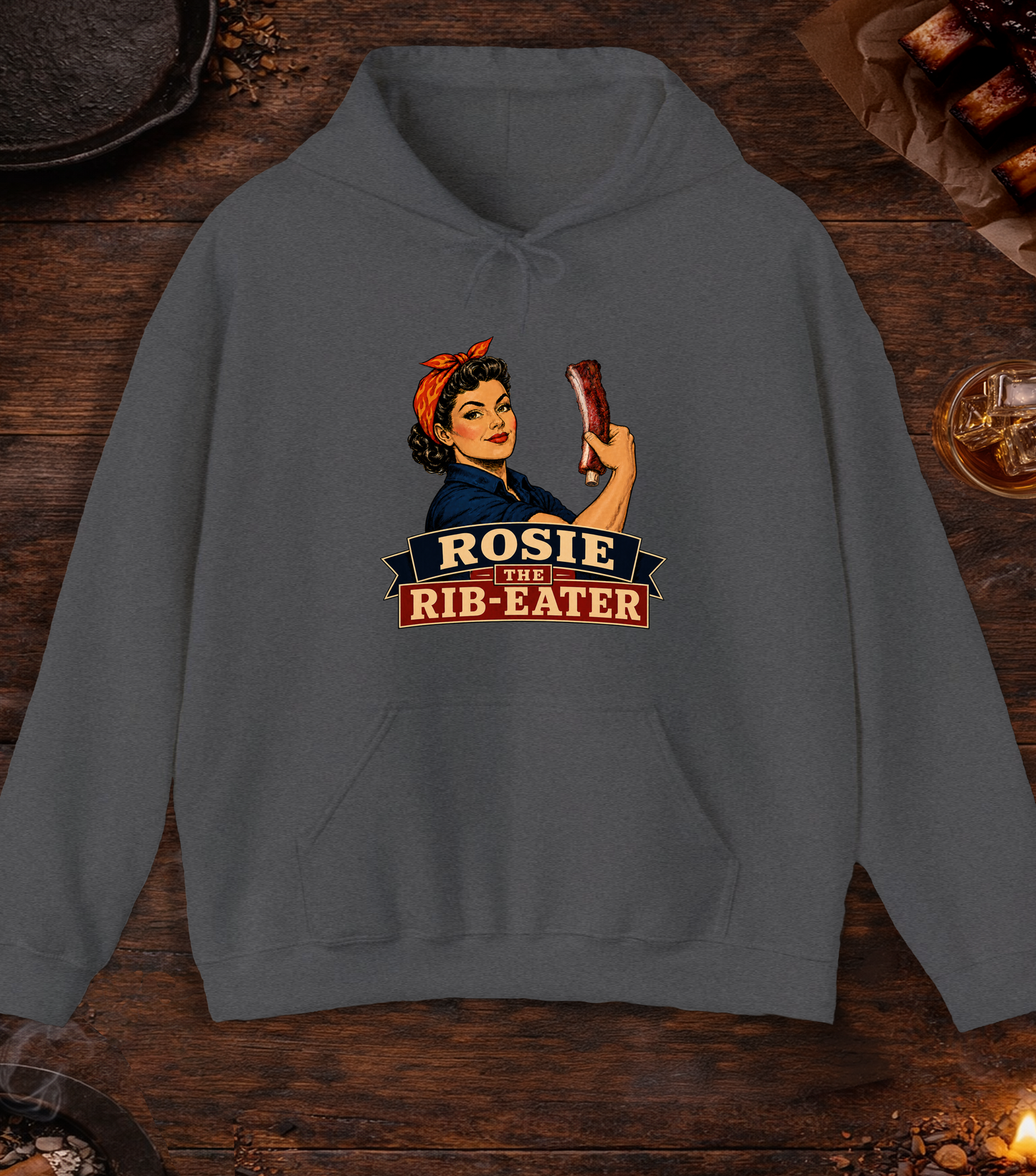 Rosie Rib Eater Hoodie - Dark Heather