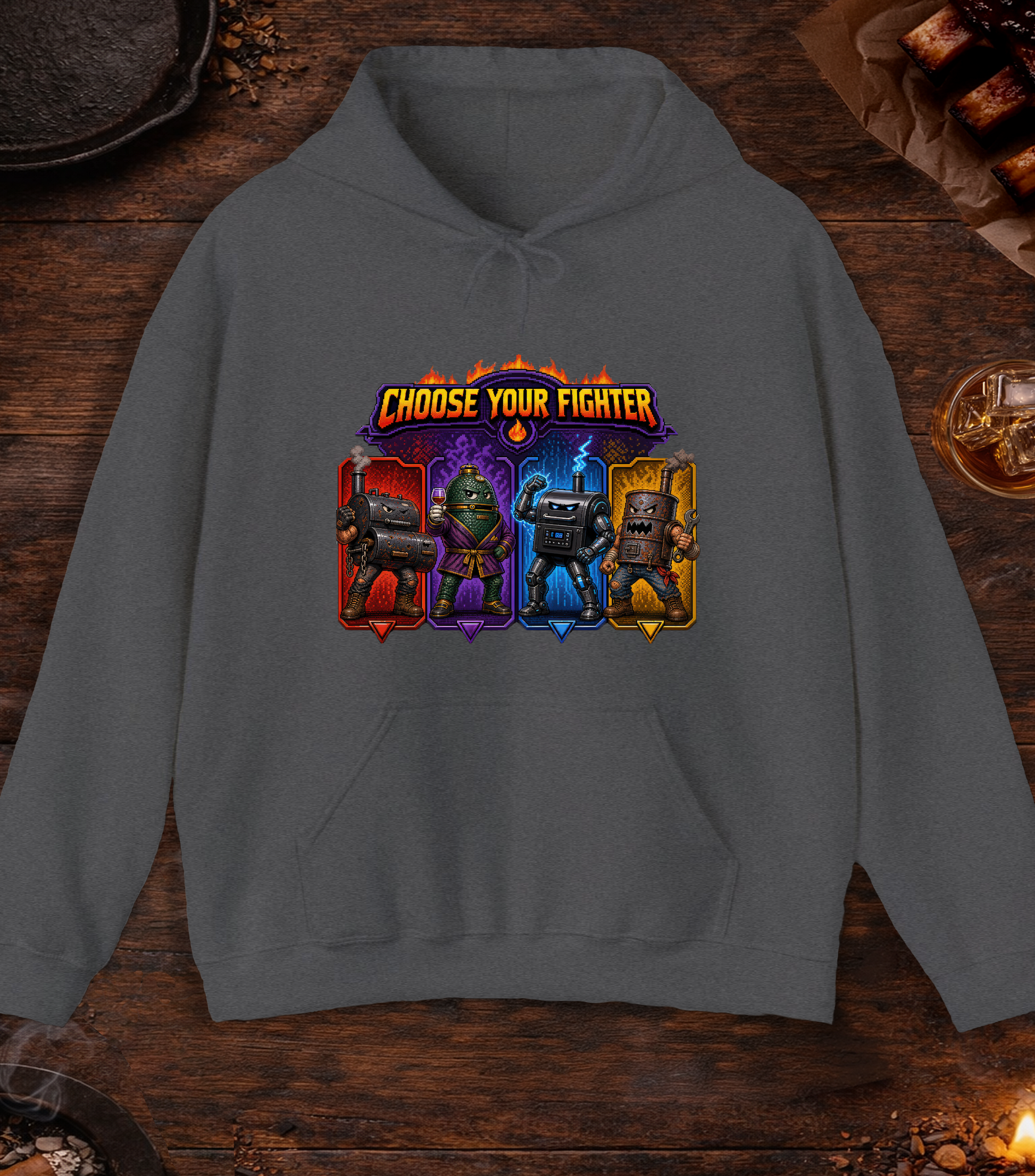 Choose Your Fighter Hoodie - Dark Heather