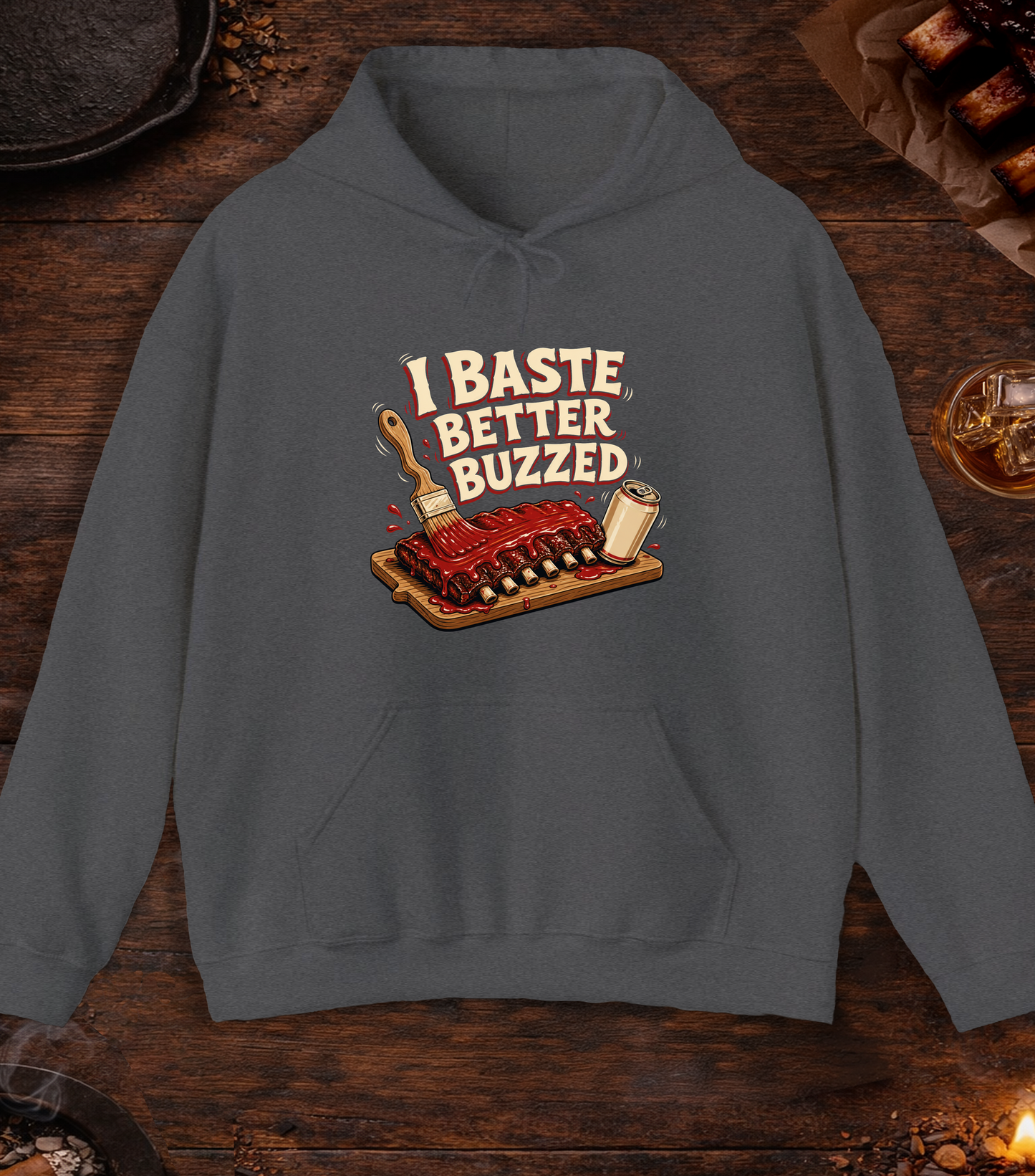 Baste Better Buzzed Hoodie - Dark Heather