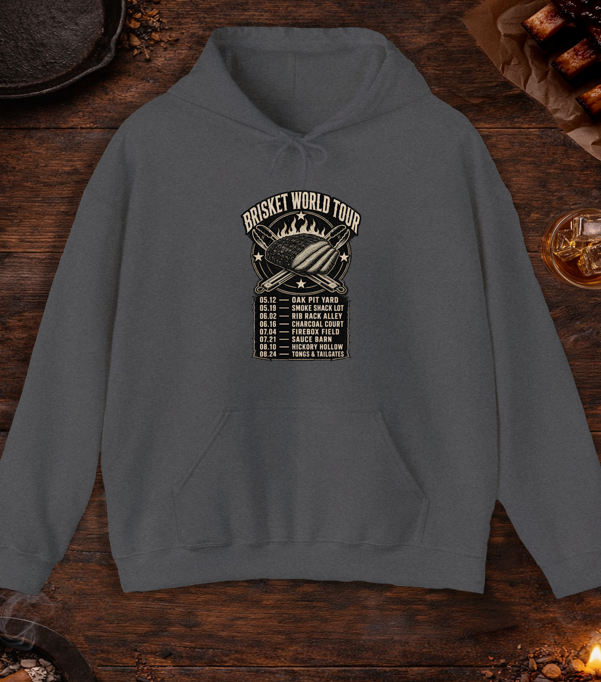 Brisket World Tour Hoodie - Dark Heather