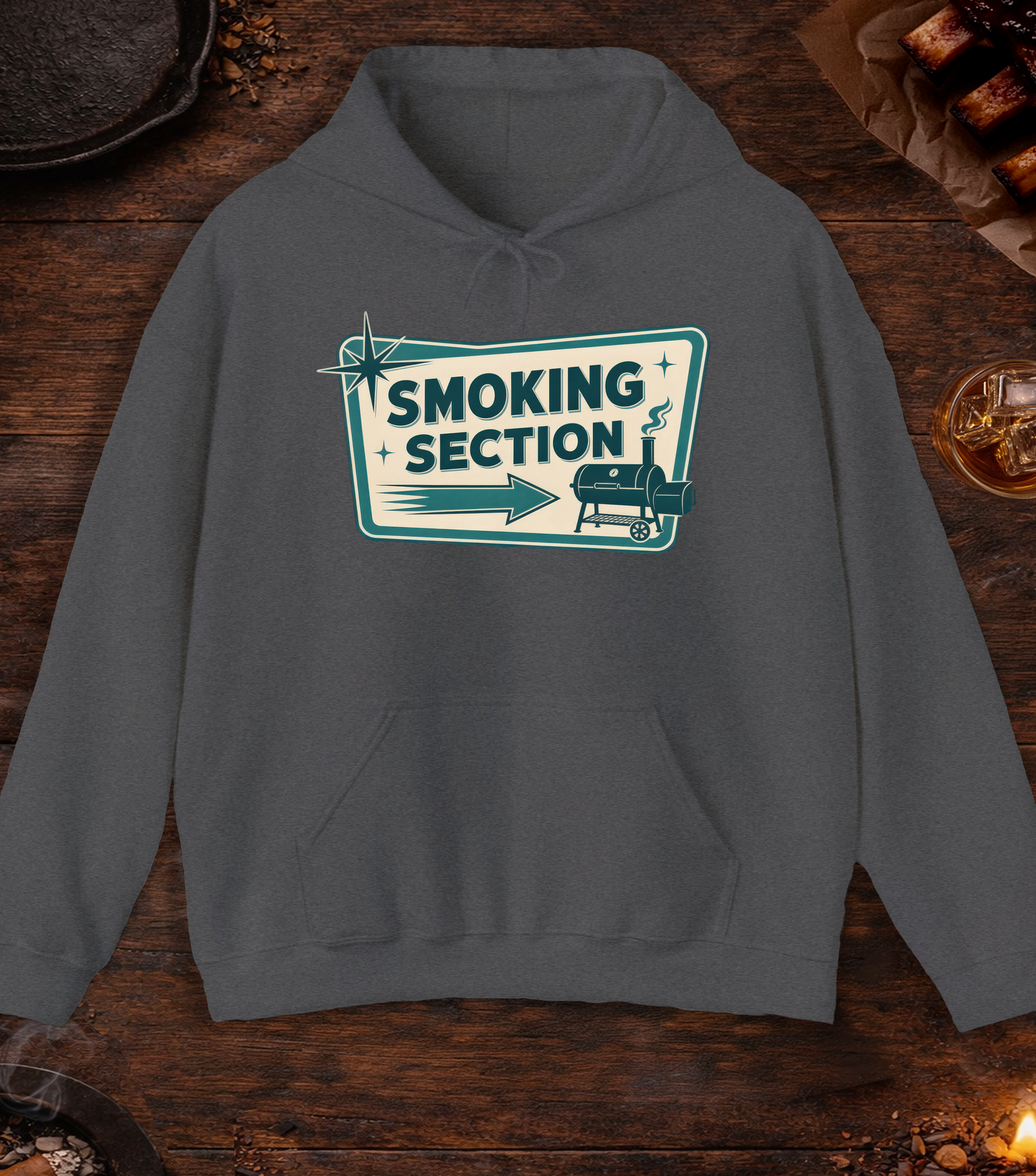 Smoking Section Hoodie - Dark Heather