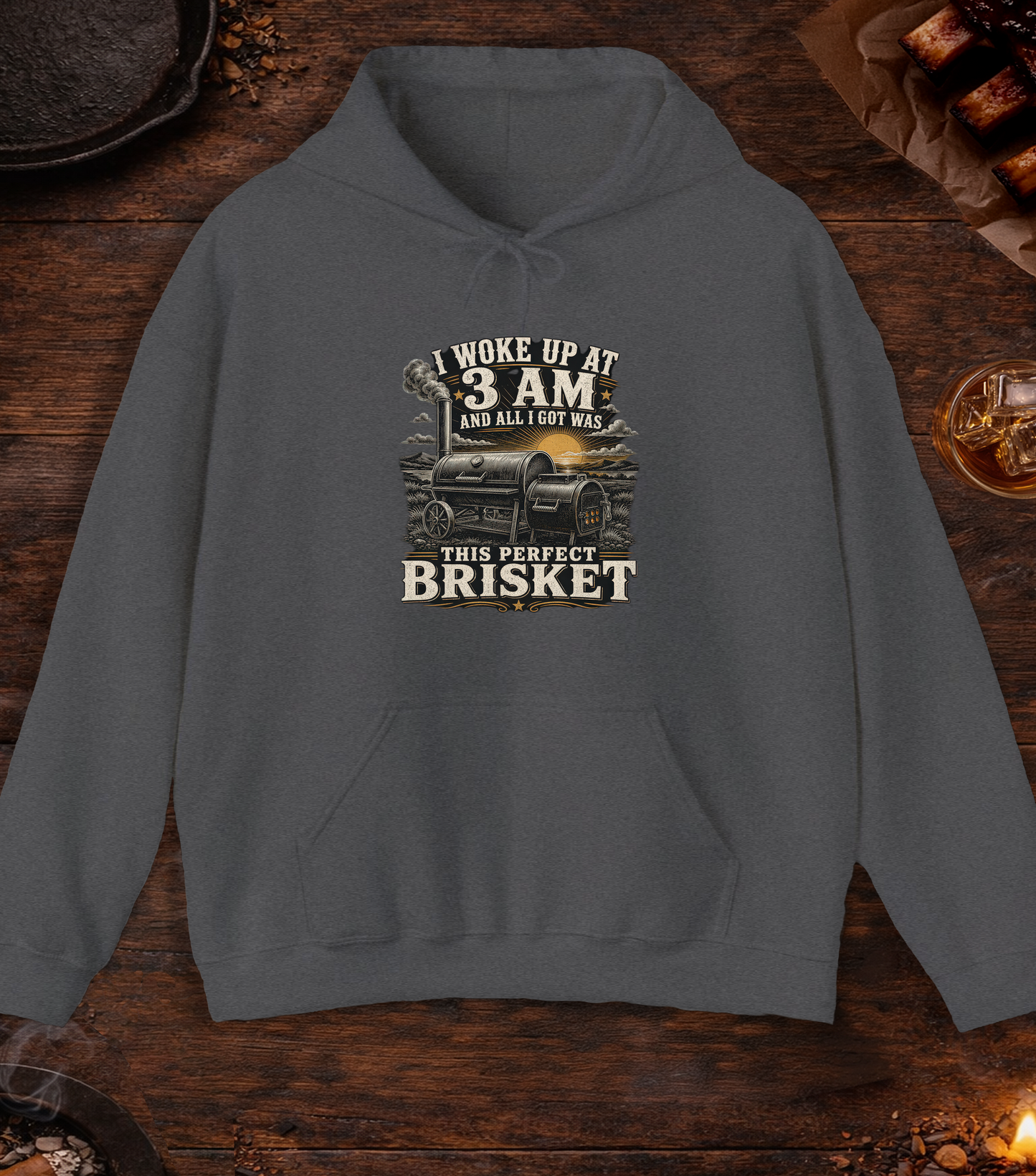 Woke Up At 3am Hoodie - Dark Heather