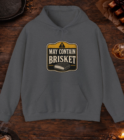 May Contain Brisket Hoodie - Dark Heather