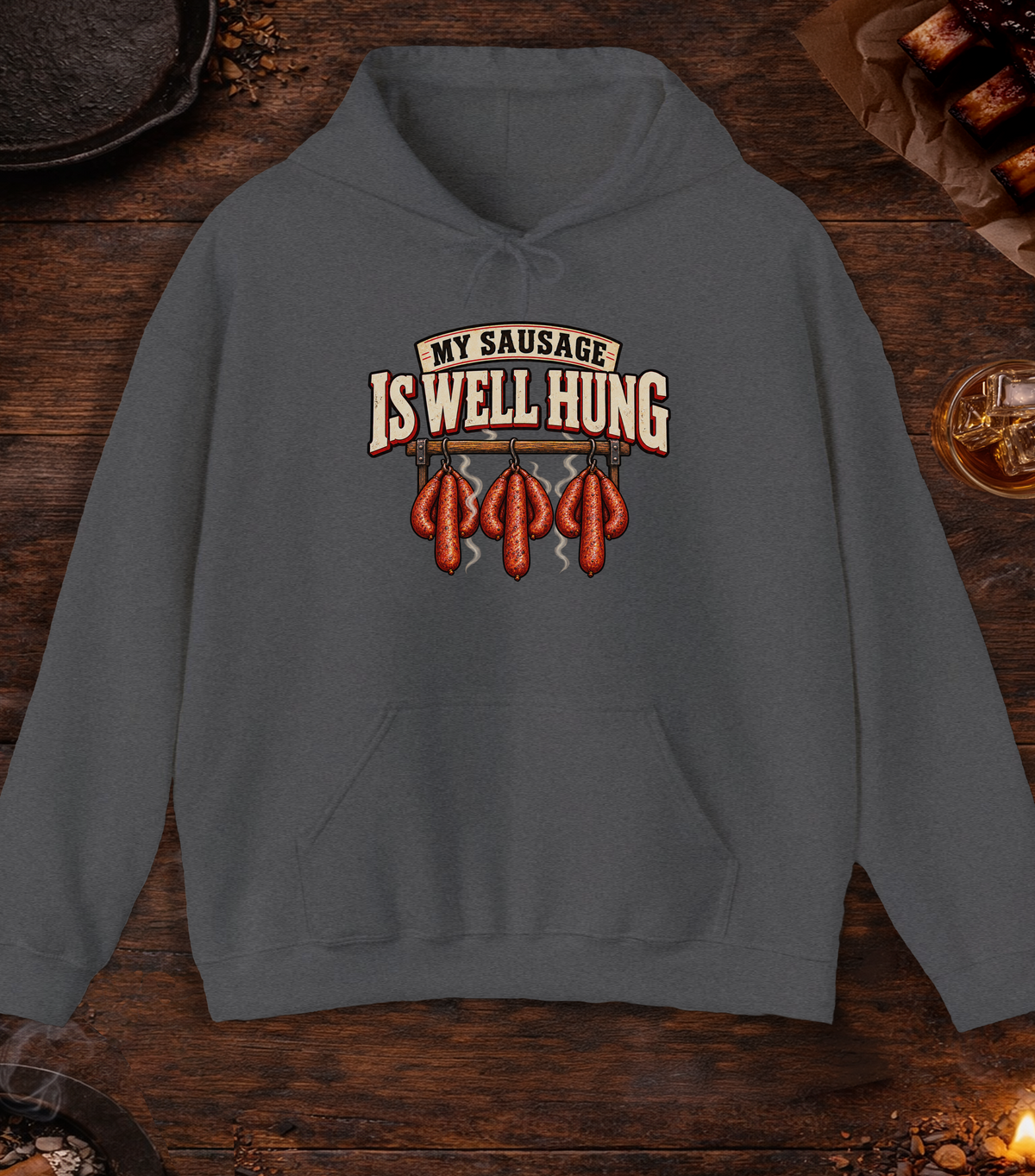 Well Hung Hoodie - Dark Heather