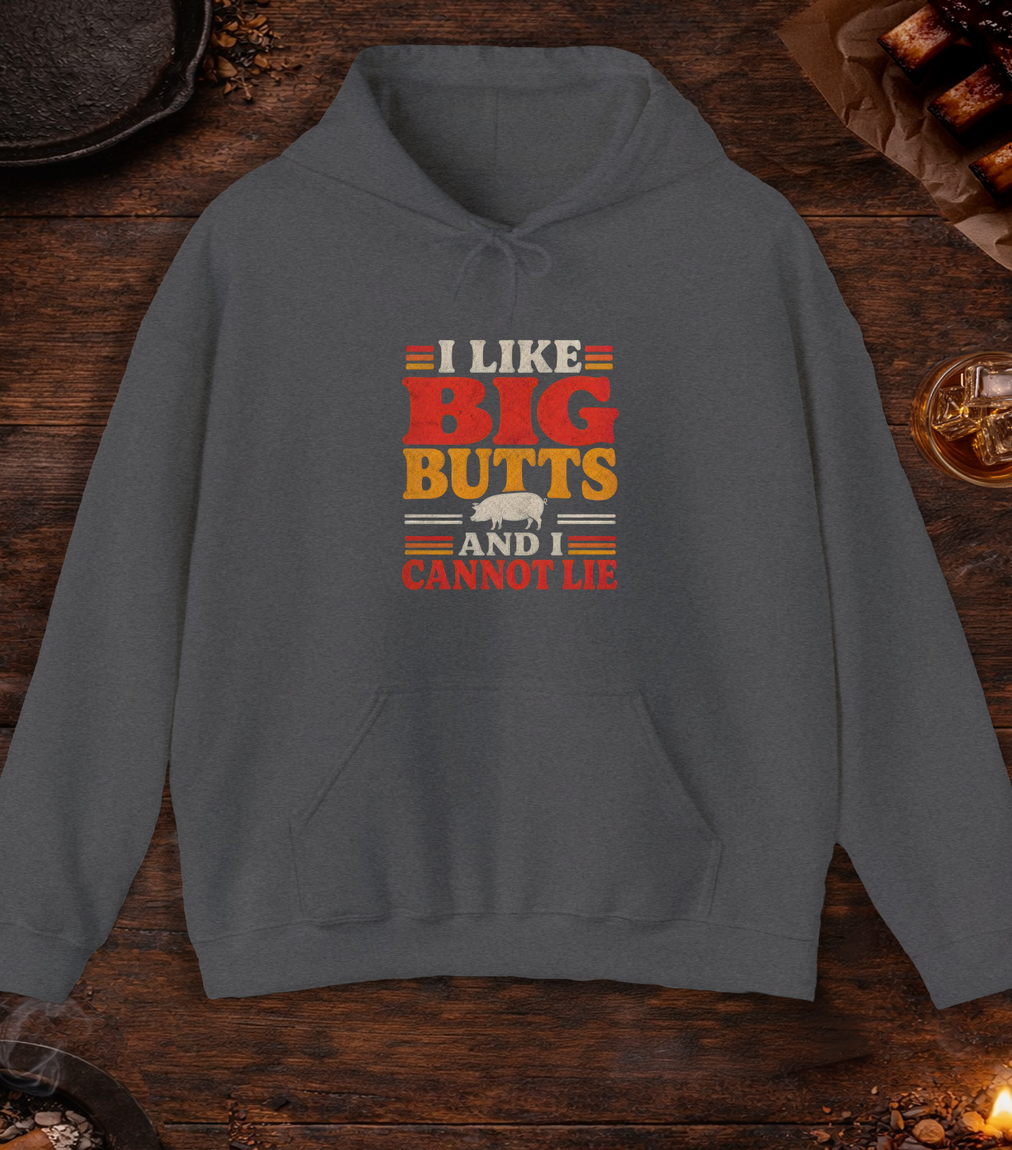 Like Big Butts Hoodie - Dark Heather
