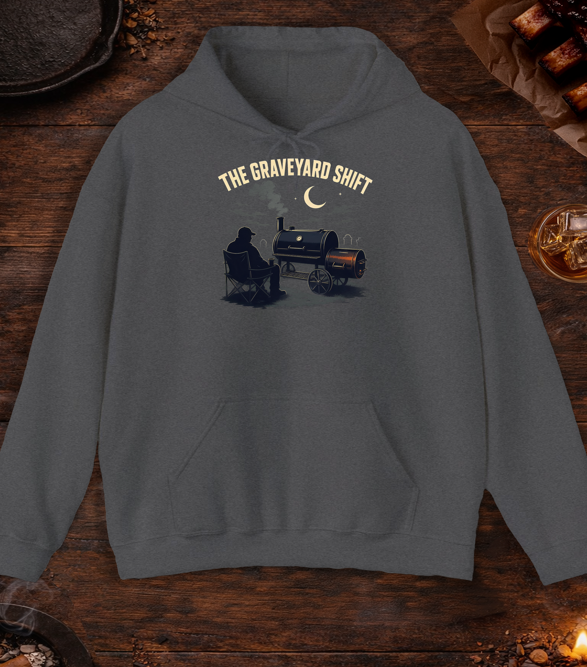 Graveyard Shift Hoodie - Dark Heather