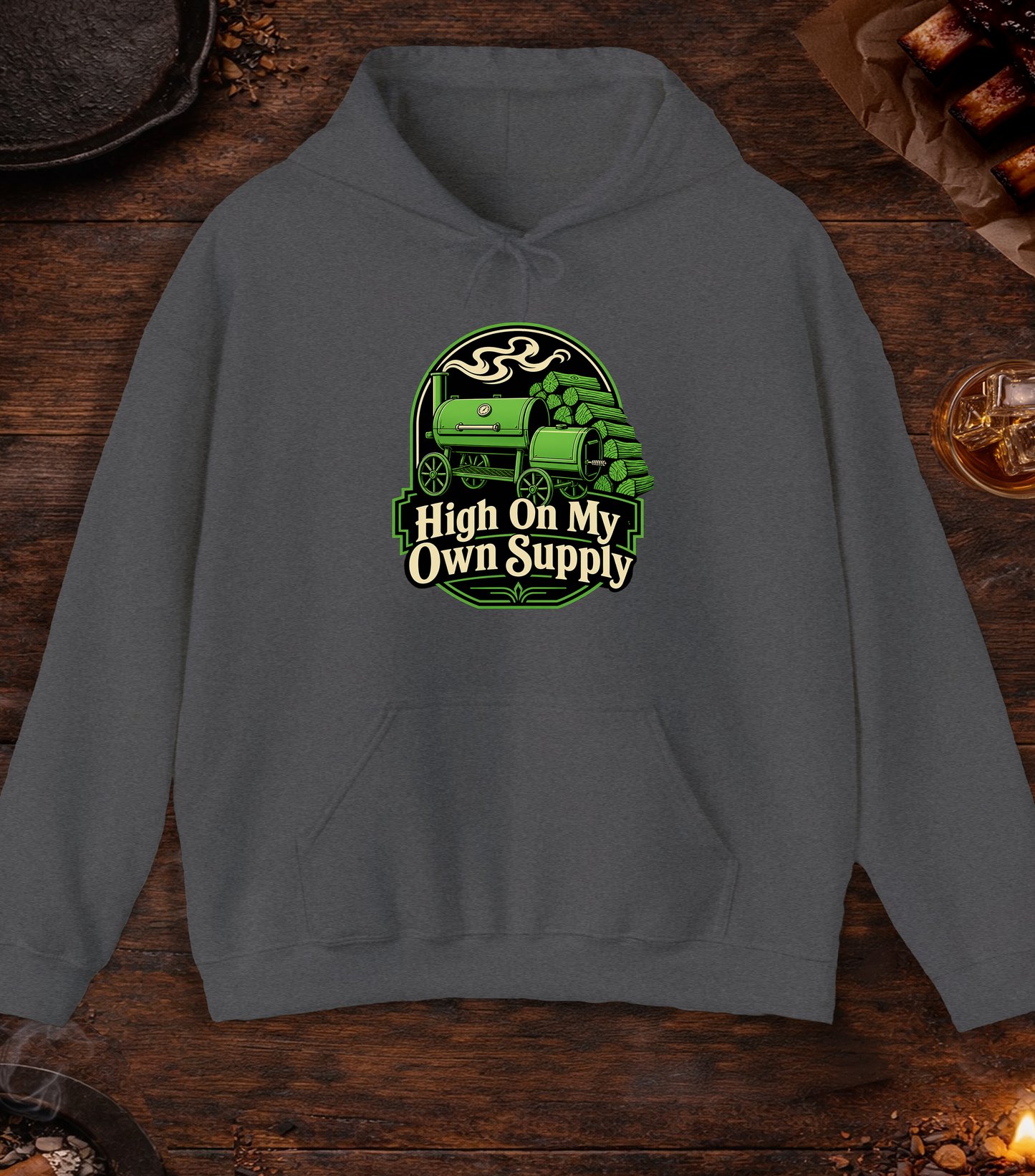 High On My Own Supply Hoodie - Dark Heather