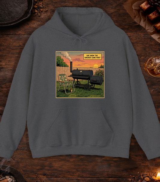 Smoker Came First Hoodie - Dark Heather