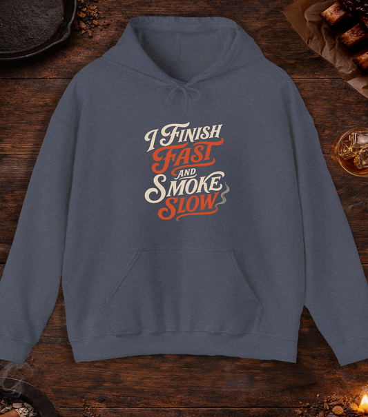 Finish Fast Smoke Slow Hoodie - Heather Navy