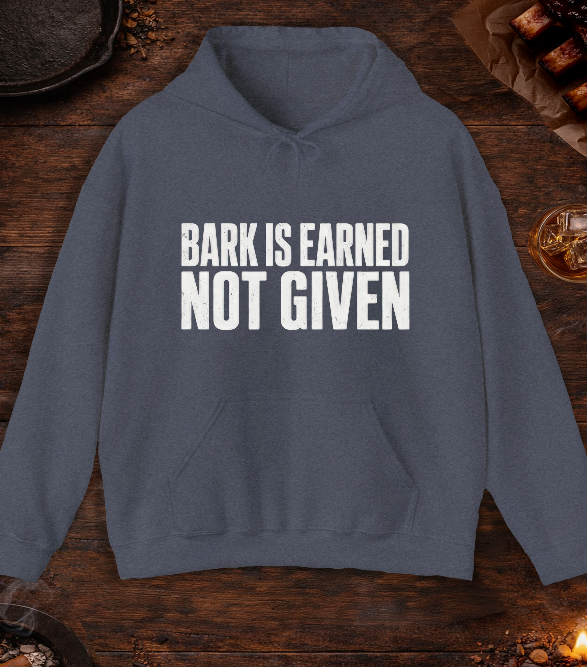 Bark Is Earned Hoodie - Heather Navy