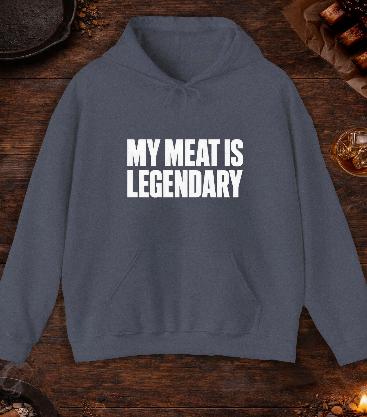 My Meat Is Legend Hoodie - Heather Navy