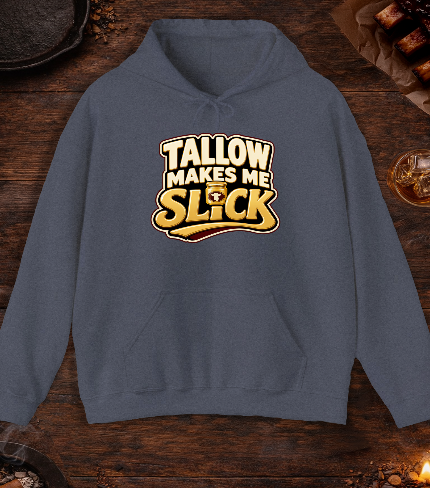 Tallow Slick Hoodie - Heather Navy