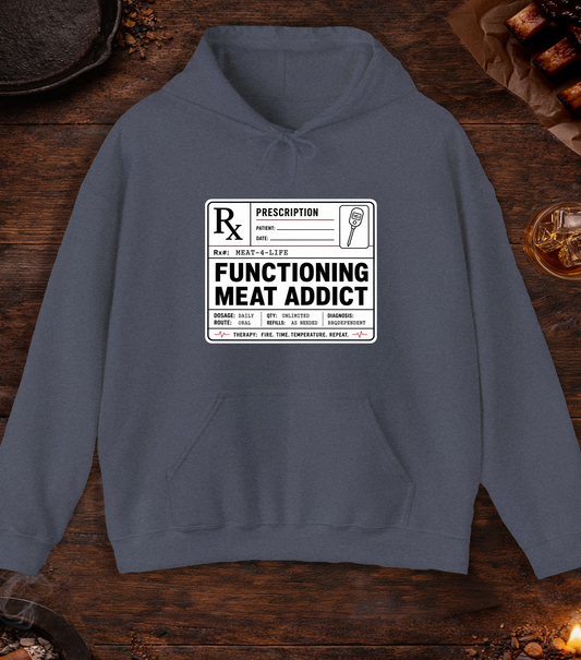 Functioning Meat Addict Hoodie - Heather Navy