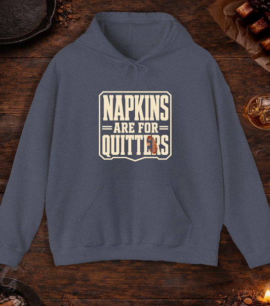 Napkins for Quitters Hoodie - Heather Navy